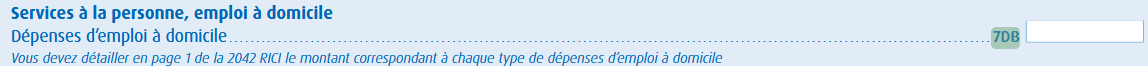 Cocher la case 7DB dans le Formulaire 2042 Déclaration des revenus